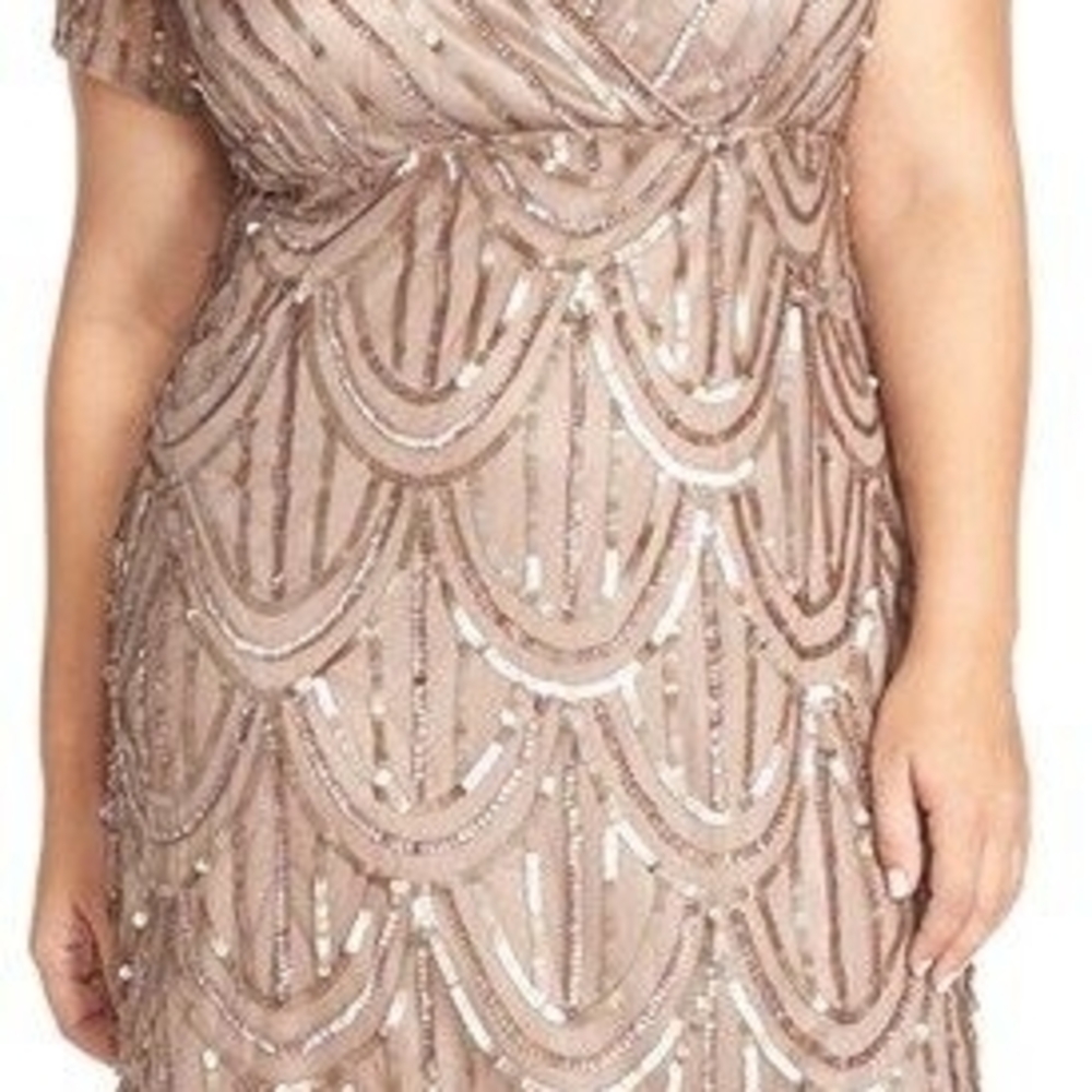 MARINA Champagne Sequin Gown